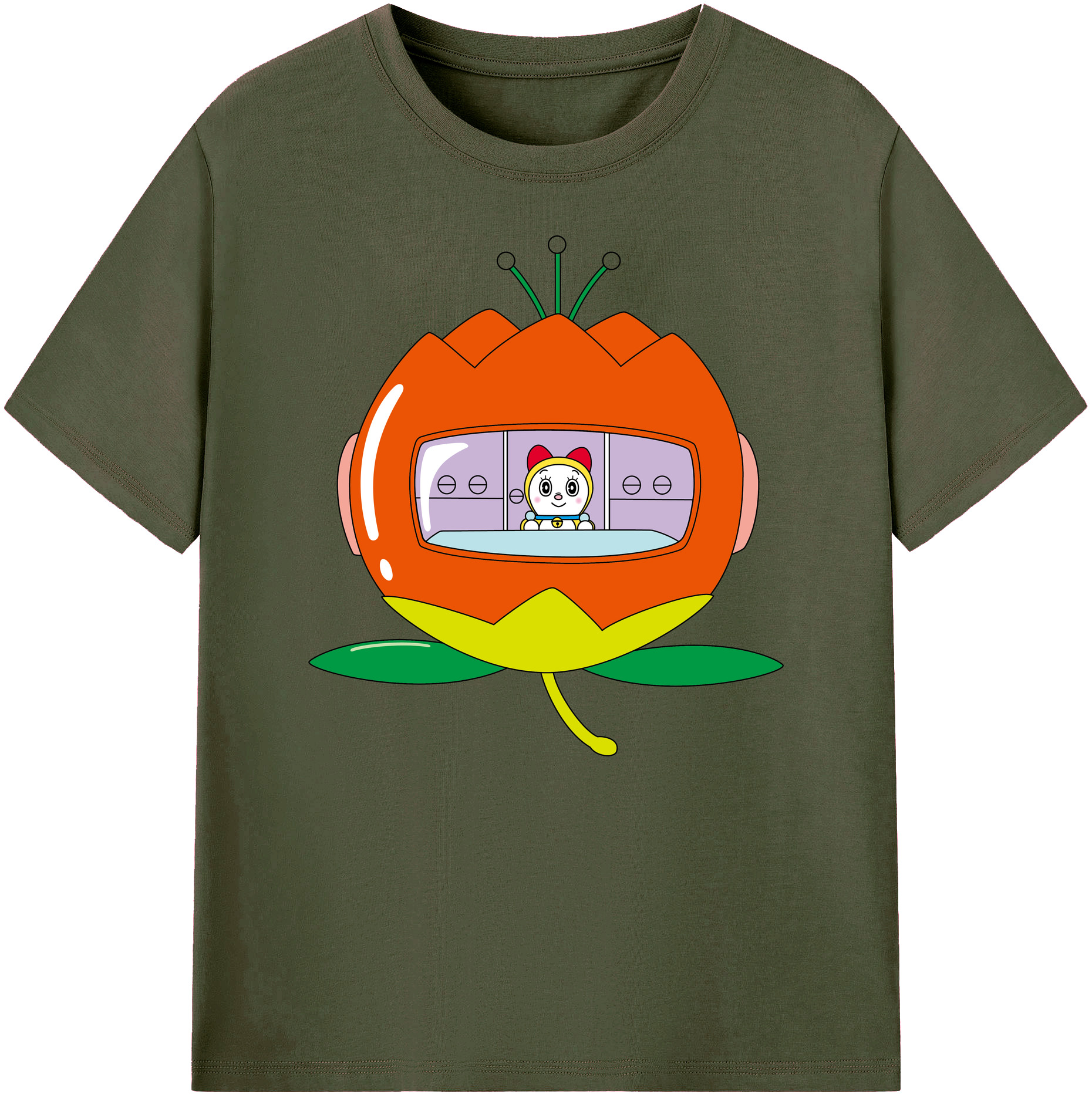 （画像用） ドラえもん ドラミ Doraemon Dorami 綿100％ メンズ半袖Tシャツ｜肌触りやわらか＆通気性